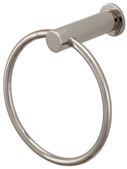 Hopewell Towel Ring in Polished Nickel.
